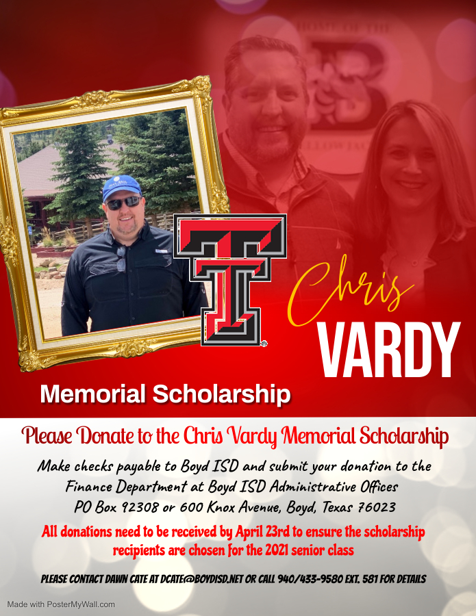 Chris Vardy Memorial Scholarship Boyd Isd